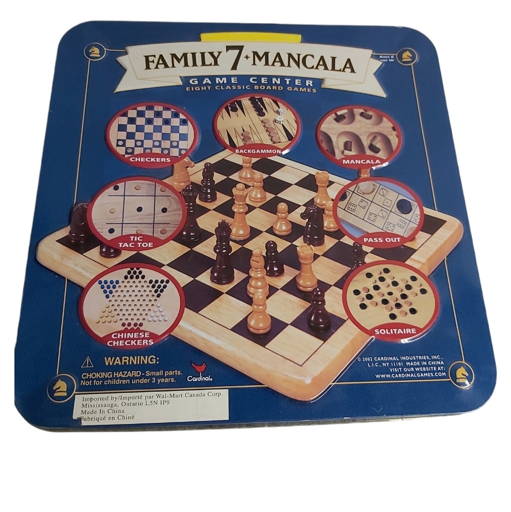 Family 7 Mancala Game Center Wooden Games